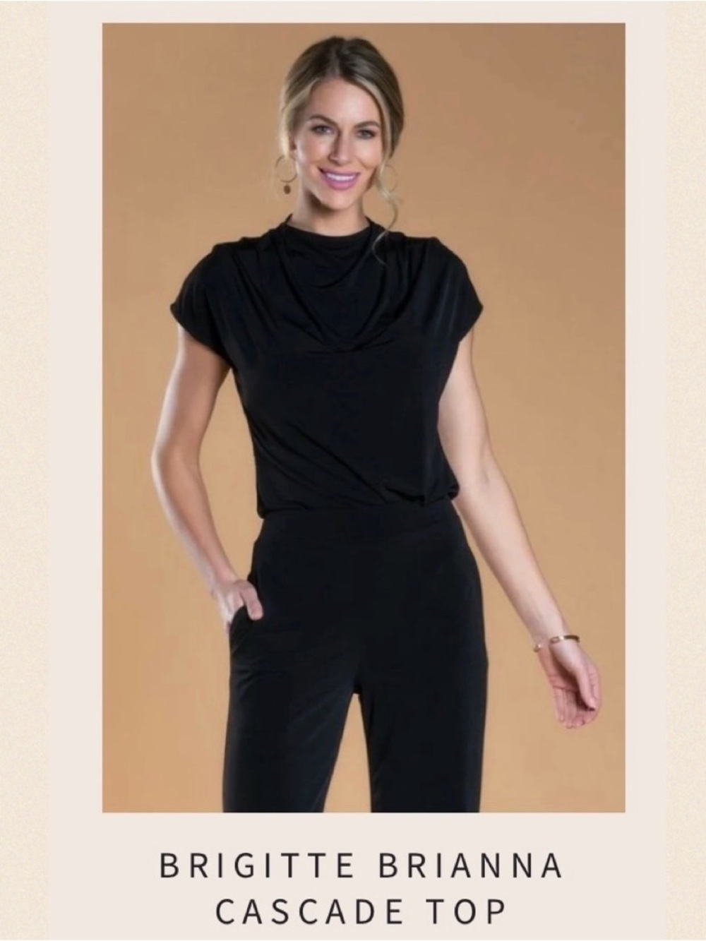 NEW! Women’s Brigitte Brianna Cascade Top - Black Sz Small